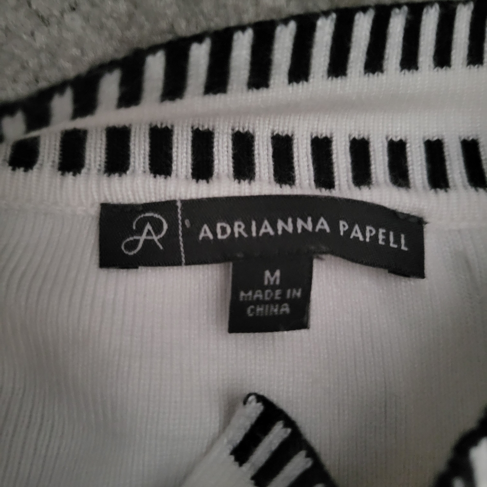 Adrianna Papell Womens White Blazer with Black Stripes Size US M - Picture 3 of 8